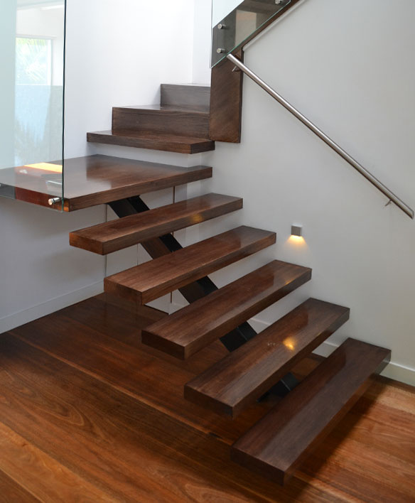 steel glass stairs design