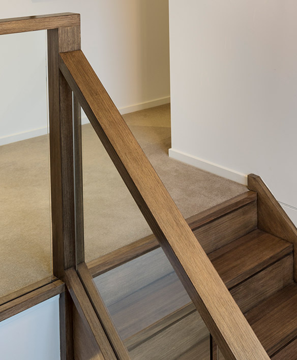 wood stair handrail